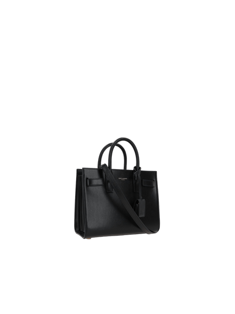 Shiny Leather Sac De Jour Nano Handbag-SAINT LAURENT-JOHN JULIA