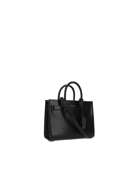 Shiny Leather Sac De Jour Nano Handbag-SAINT LAURENT-JOHN JULIA