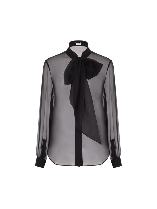 Silk Biologic Muslin Shirt-SAINT LAURENT-JOHN JULIA