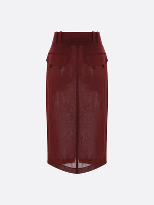 Silk Crepe Muslin Pencil Skirt-SAINT LAURENT-JOHN JULIA