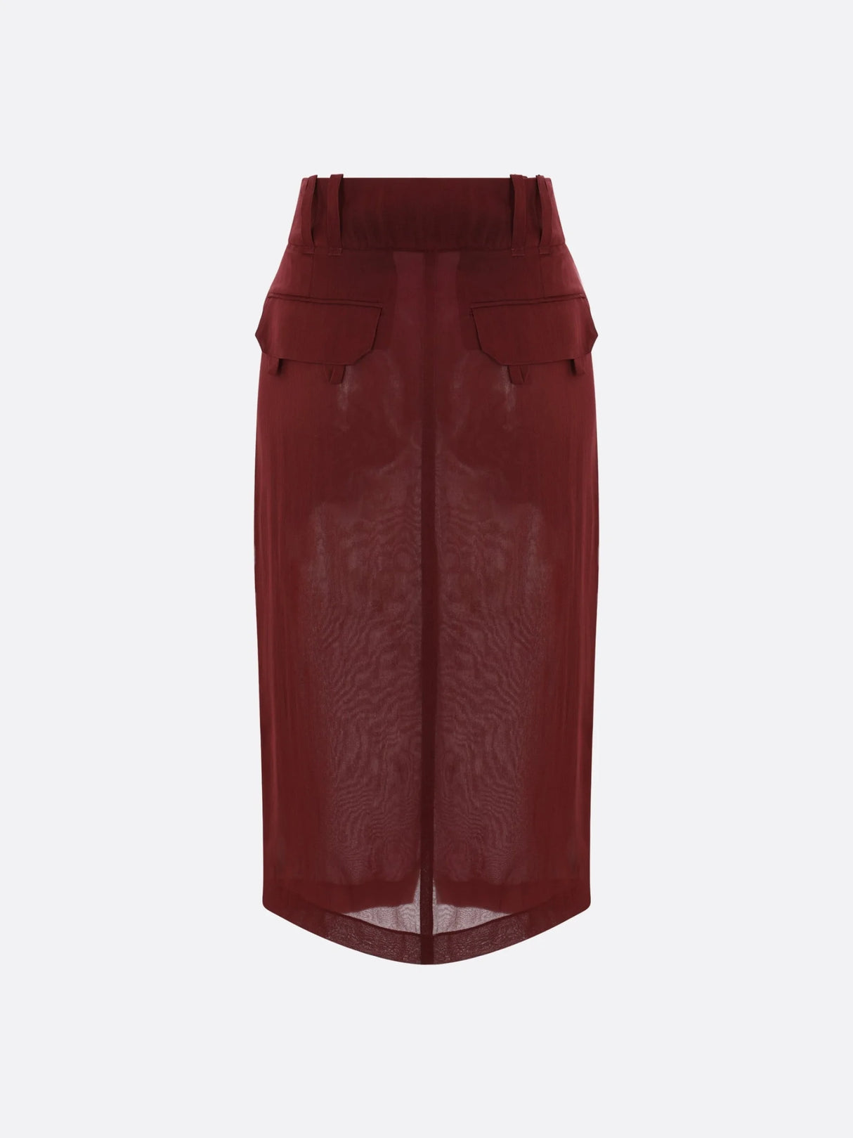 Silk Crepe Muslin Pencil Skirt-SAINT LAURENT-JOHN JULIA