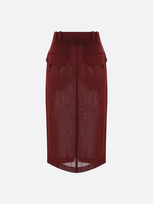 Silk Crepe Muslin Pencil Skirt-SAINT LAURENT-JOHN JULIA