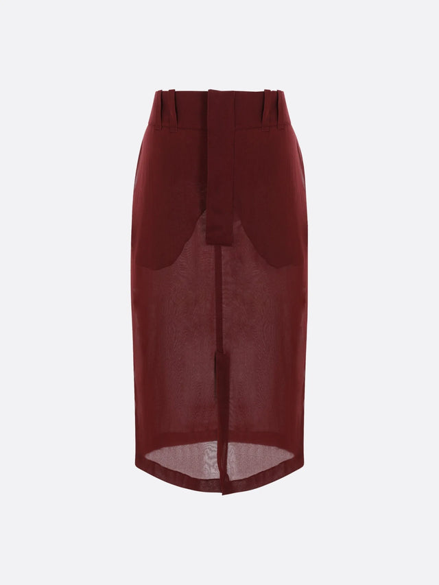 Silk Crepe Muslin Pencil Skirt-SAINT LAURENT-JOHN JULIA