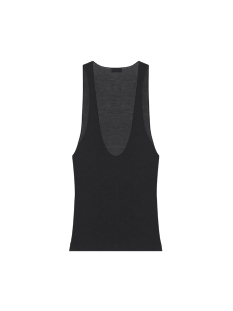 Silk Jersey Sleeveless Top-SAINT LAURENT-JOHN JULIA