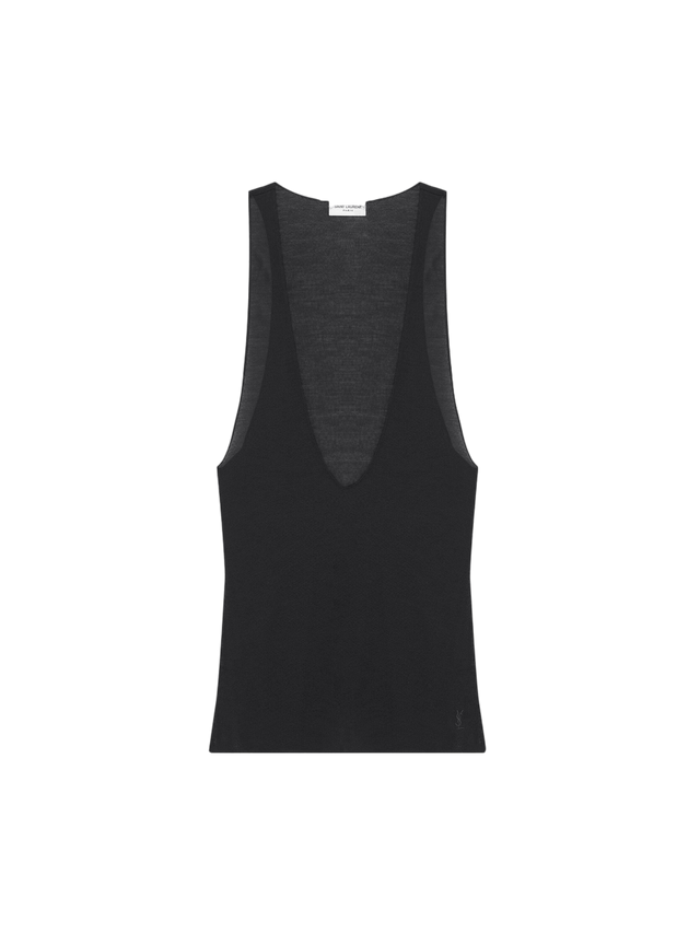 Silk Jersey Sleeveless Top-SAINT LAURENT-JOHN JULIA