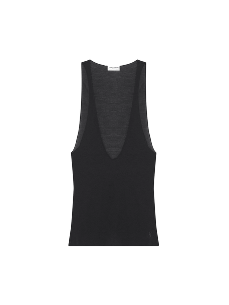 Silk Jersey Sleeveless Top-SAINT LAURENT-JOHN JULIA