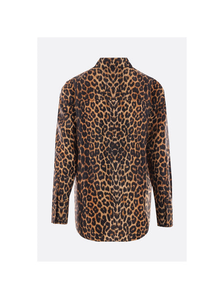 Silk Leopard-print Oversized Shirt-SAINT LAURENT-JOHN JULIA