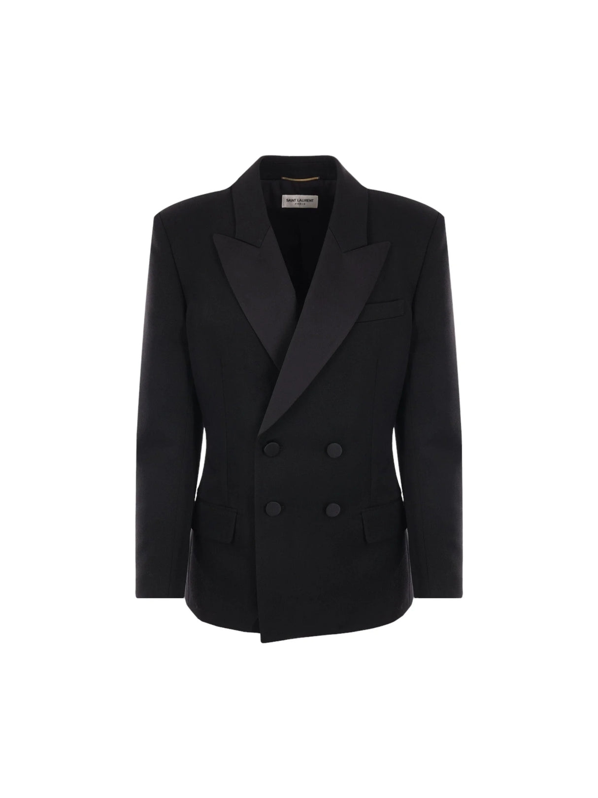 Single-breasted Grain De Poudre Tuxedo Jacket-SAINT LAURENT-JOHN JULIA