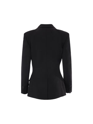 Single-breasted Grain De Poudre Tuxedo Jacket-SAINT LAURENT-JOHN JULIA