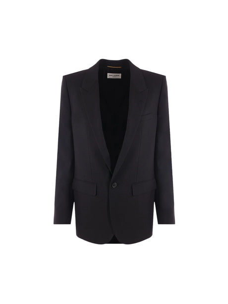 Single-breasted Wool Jacket-SAINT LAURENT-JOHN JULIA