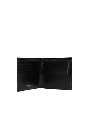 Smooth Leather Cassandre Bi-Fold Wallet-SAINT LAURENT-JOHN JULIA