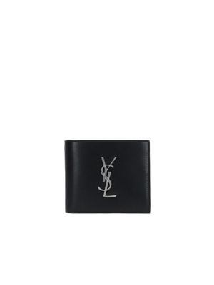 Smooth Leather Cassandre Bi-Fold Wallet-SAINT LAURENT-JOHN JULIA