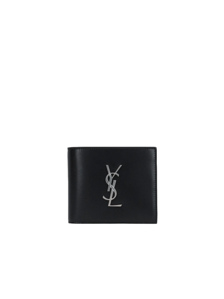 Smooth Leather Cassandre Bi-Fold Wallet-SAINT LAURENT-JOHN JULIA