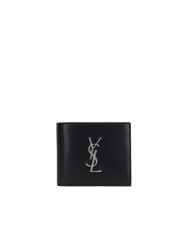 Smooth Leather Cassandre Bi-Fold Wallet-SAINT LAURENT-JOHN JULIA