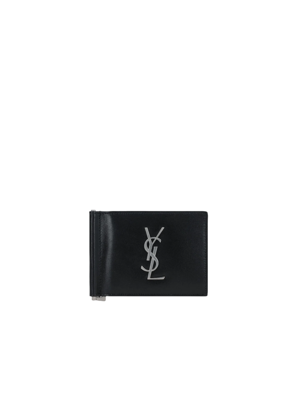 Smooth Leather Cassandre Money Clip Wallet-SAINT LAURENT-JOHN JULIA