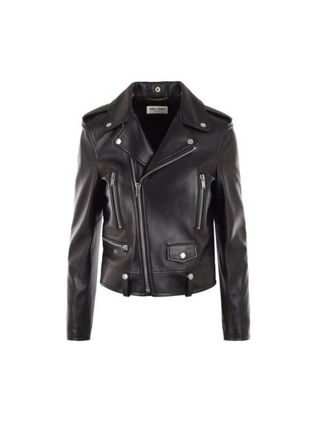 Soft Nappa Biker Jacket-SAINT LAURENT-JOHN JULIA