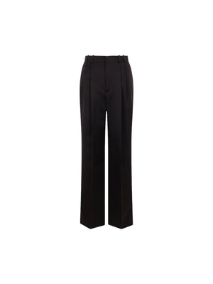 Straight-leg Silk Satin Trousers-SAINT LAURENT-JOHN JULIA