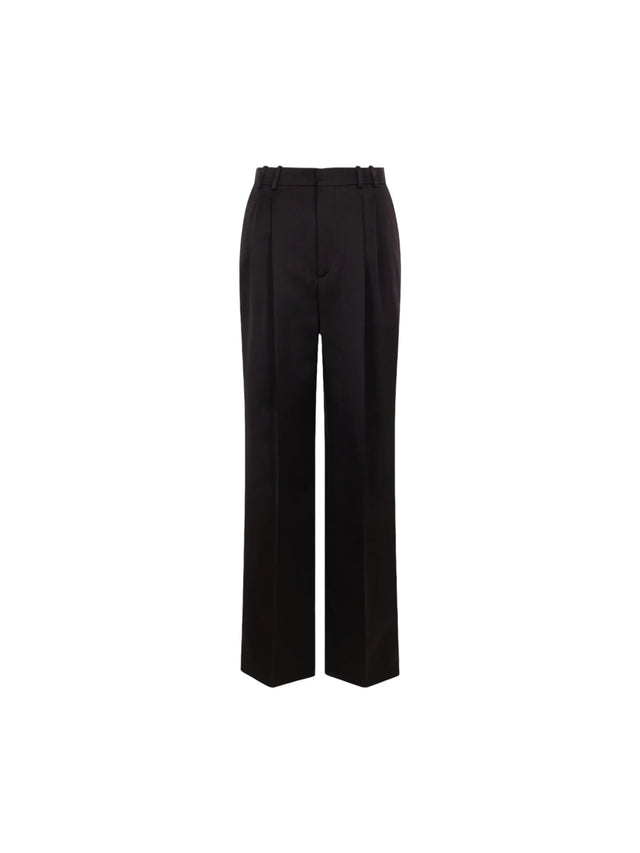 Straight-leg Silk Satin Trousers-SAINT LAURENT-JOHN JULIA