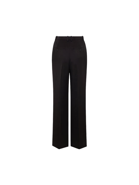 Straight-leg Silk Satin Trousers-SAINT LAURENT-JOHN JULIA