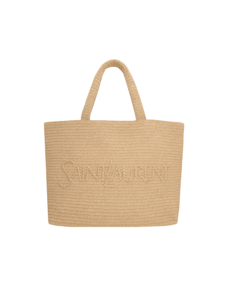 Synthetic Raffia Tote Bag-SAINT LAURENT-JOHN JULIA