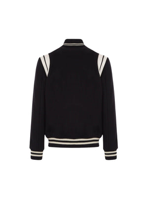 SAINT LAURENT-Teddy Wool Bomber Jacket-JOHN JULIA