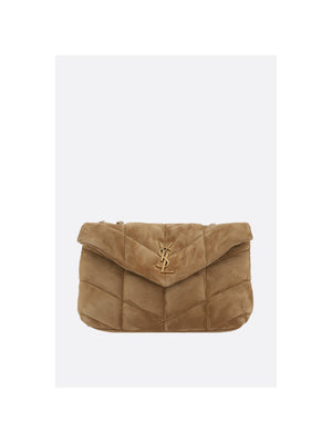 SAINT LAURENT-Toy Puffer Suede Shoulder Bag-JOHN JULIA