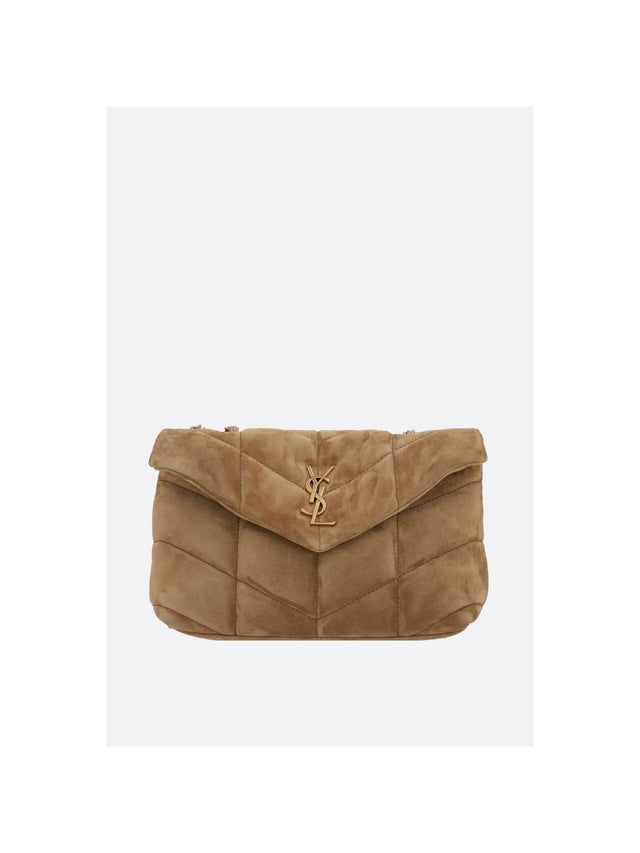 SAINT LAURENT-Toy Puffer Suede Shoulder Bag-JOHN JULIA