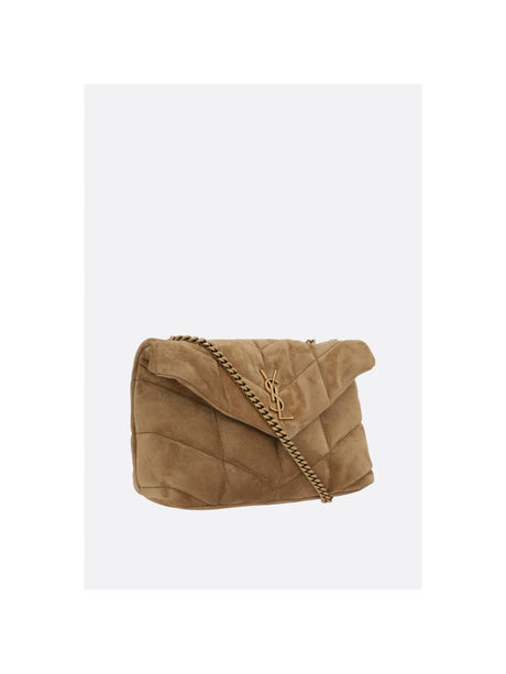 SAINT LAURENT-Toy Puffer Suede Shoulder Bag-JOHN JULIA