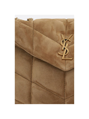 SAINT LAURENT-Toy Puffer Suede Shoulder Bag-JOHN JULIA