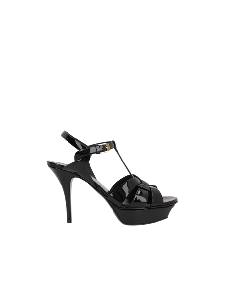 Tribute Patent Leather Platform Sandals-SAINT LAURENT-JOHN JULIA