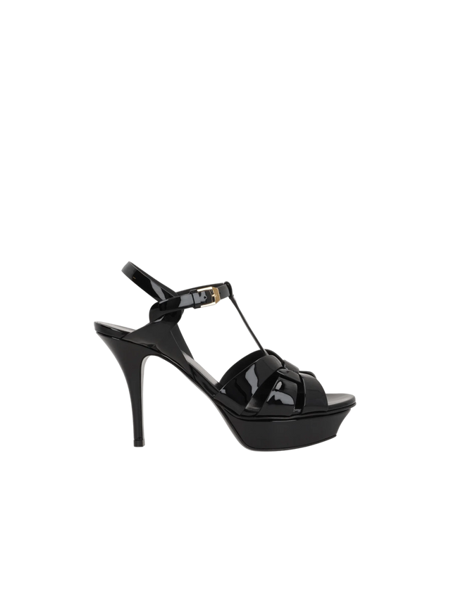 Tribute Patent Leather Platform Sandals-SAINT LAURENT-JOHN JULIA