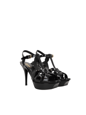 Tribute Patent Leather Platform Sandals-SAINT LAURENT-JOHN JULIA