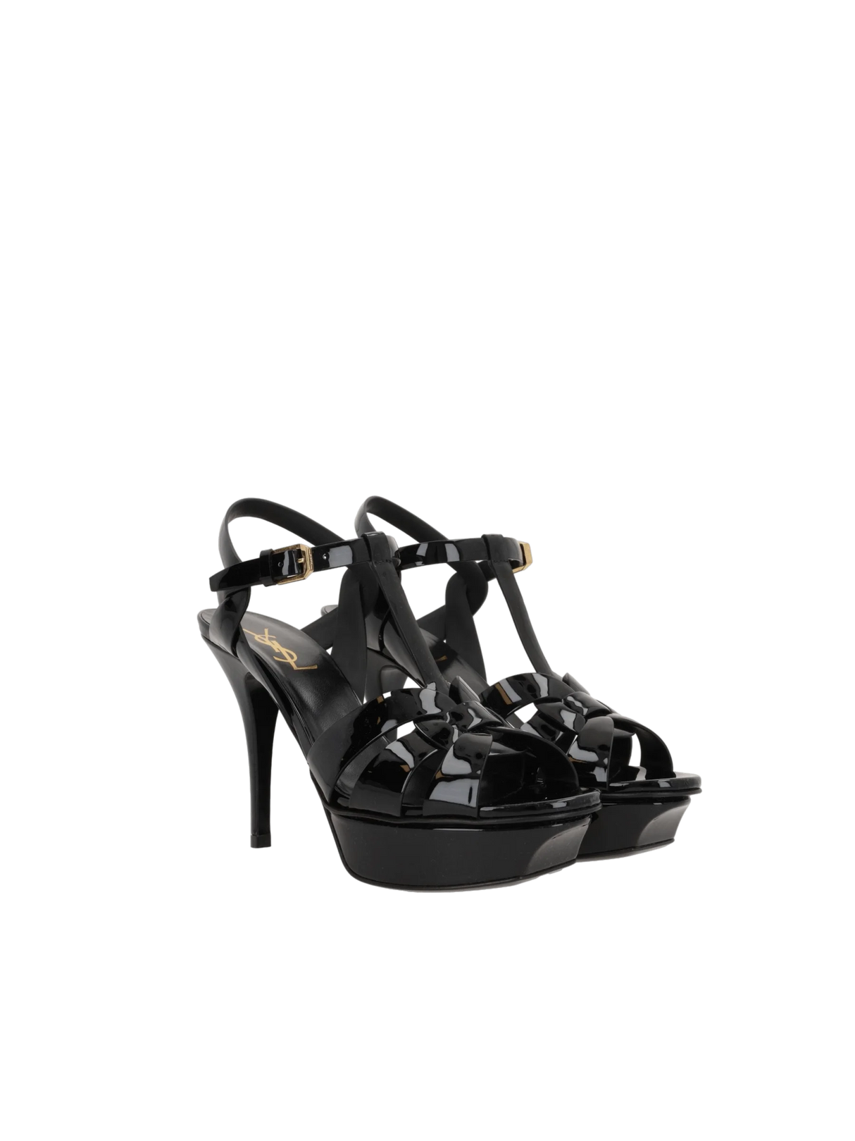 Tribute Patent Leather Platform Sandals-SAINT LAURENT-JOHN JULIA