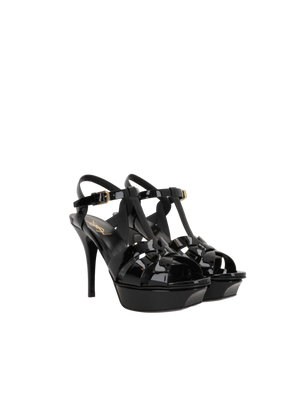 Tribute Patent Leather Platform Sandals-SAINT LAURENT-JOHN JULIA