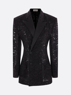 Tuxedo Jacket In Guipure Lace-SAINT LAURENT-JOHN JULIA