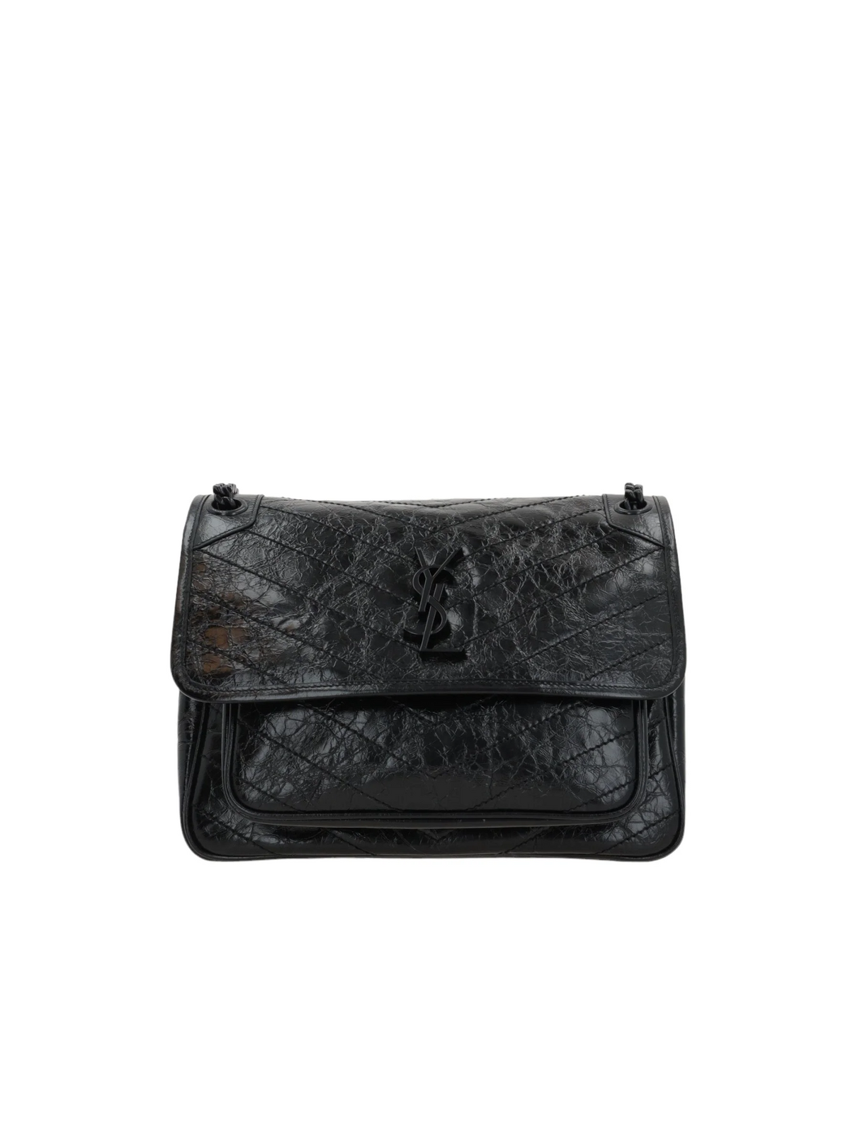 Vintage Leather Niki Medium Shoulder Bag-SAINT LAURENT-JOHN JULIA