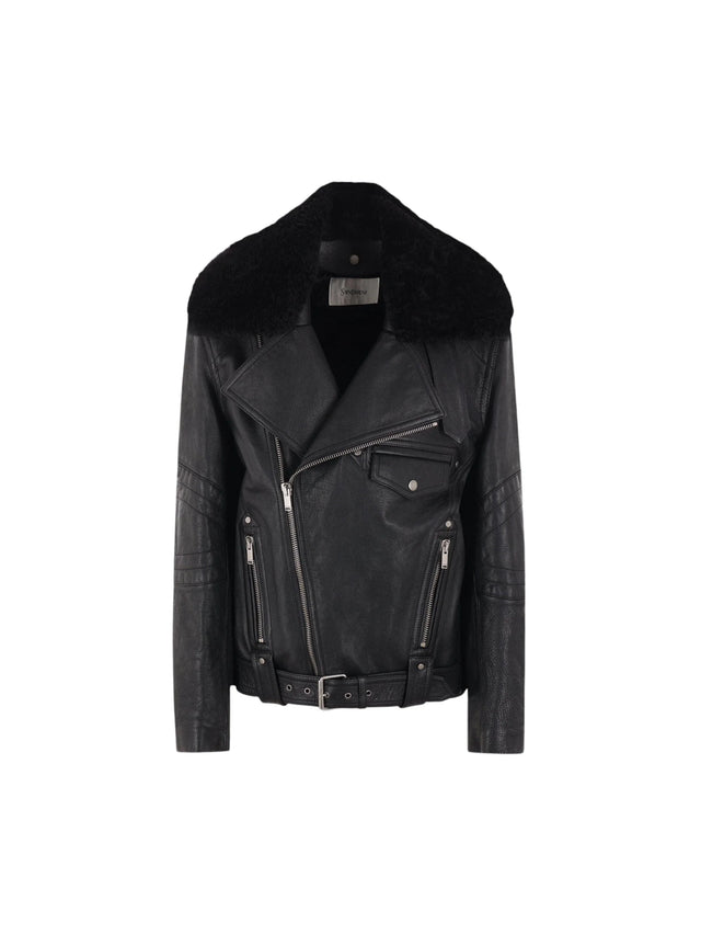 Vintage Shearling Biker Jacket-Saint Laurent-JOHN JULIA