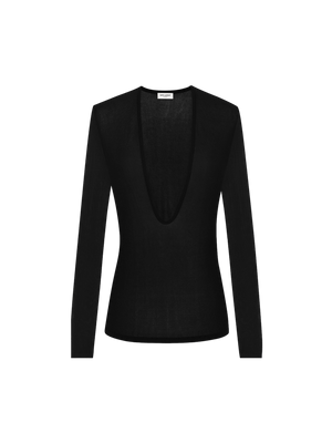 Viscose Knit Top-SAINT LAURENT-JOHN JULIA