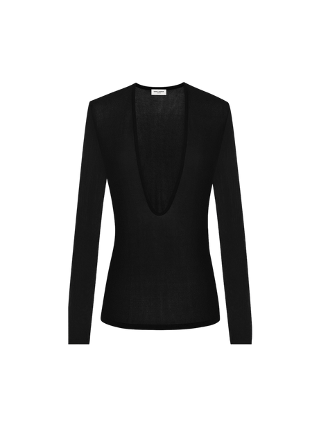 Viscose Knit Top-SAINT LAURENT-JOHN JULIA