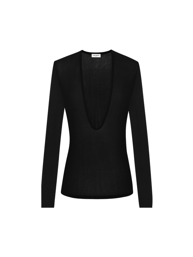 Viscose Knit Top-SAINT LAURENT-JOHN JULIA