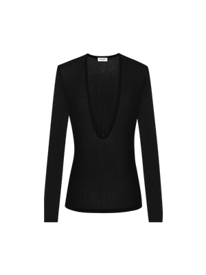 Viscose Knit Top-SAINT LAURENT-JOHN JULIA