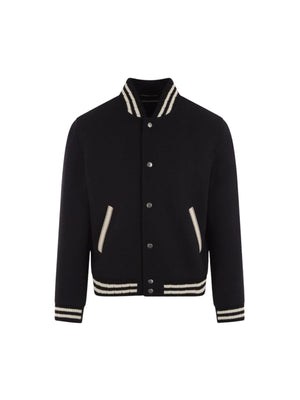 Wool Bomber Jacket-SAINT LAURENT-JOHN JULIA