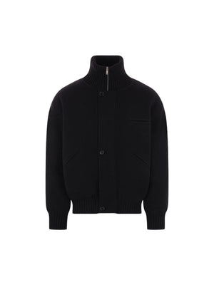 Wool Knit Padded Jacket-SAINT LAURENT-JOHN JULIA