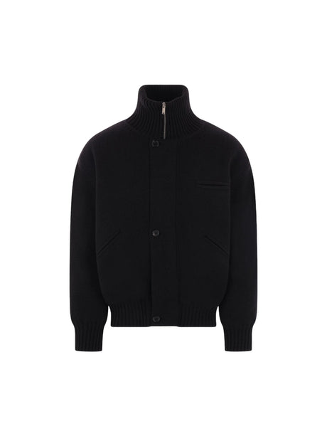 Wool Knit Padded Jacket-SAINT LAURENT-JOHN JULIA