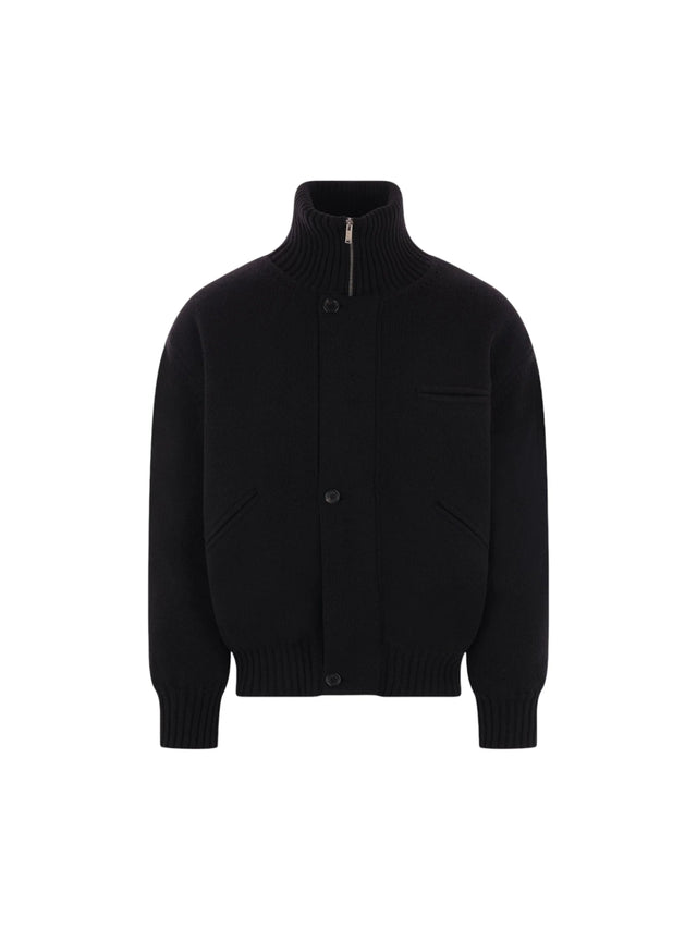 Wool Knit Padded Jacket-SAINT LAURENT-JOHN JULIA