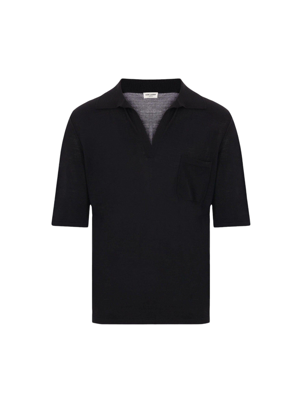 Wool Knit Polo Shirt-SAINT LAURENT-JOHN JULIA