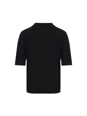 Wool Knit Polo Shirt-SAINT LAURENT-JOHN JULIA