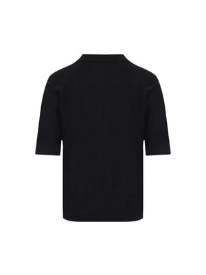 Wool Knit Polo Shirt-SAINT LAURENT-JOHN JULIA