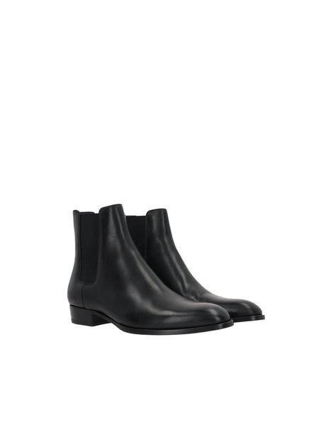 Wyatt Smooth Leather Chelsea Boots-SAINT LAURENT-JOHN JULIA