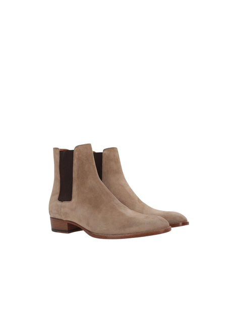 SAINT LAURENT-Wyatt Suede Chelsea Boots-JOHN JULIA